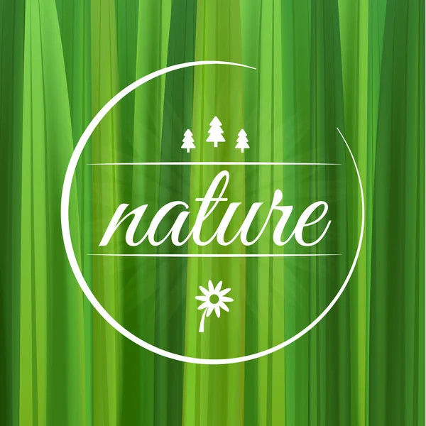 Symbole de l'environnement naturel avec herbe en arrière-plan — Image vectorielle