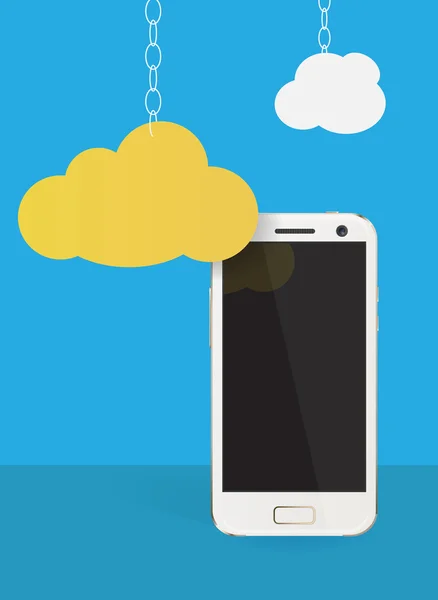 Cloud service with cellphone — Stockový vektor