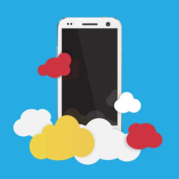 Cloud service with cellphone — Stok Vektör