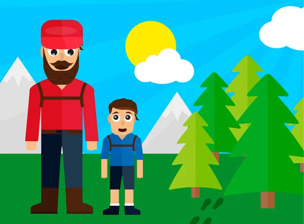 Baba ve oğul Aile gezisi