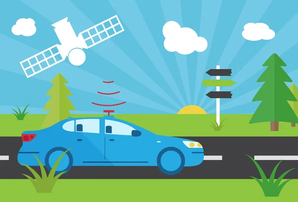 Selfdriving araba ile gezinti duyumsal ve uydu