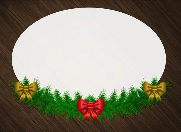 Kerst vector garland froom naalden met witte ruimte voor tekst — Stockvector