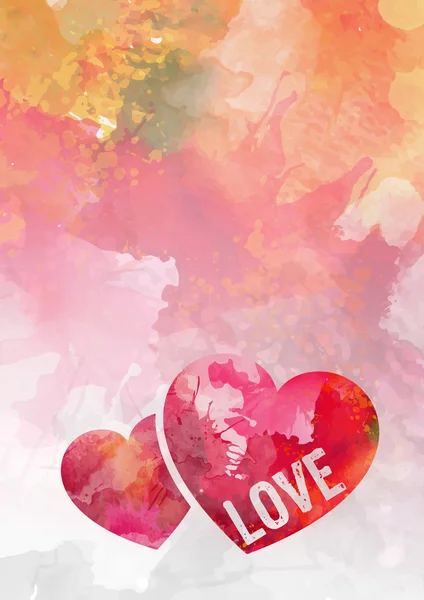 Sammlung von Valentinstag-Wunschkarten-Vektor-Illustrationen mit Aquarell — Stockvektor