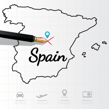 İspanya harita Infographic