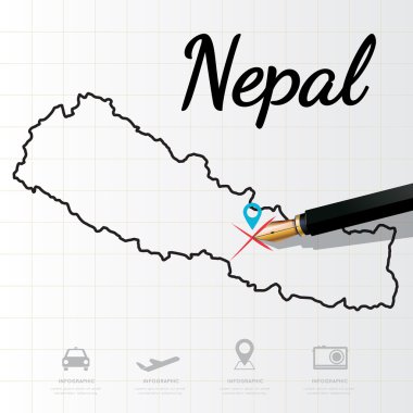 Nepal Haritası Infographic