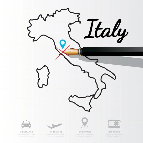 Itália mapa Infográfico — Vetor de Stock