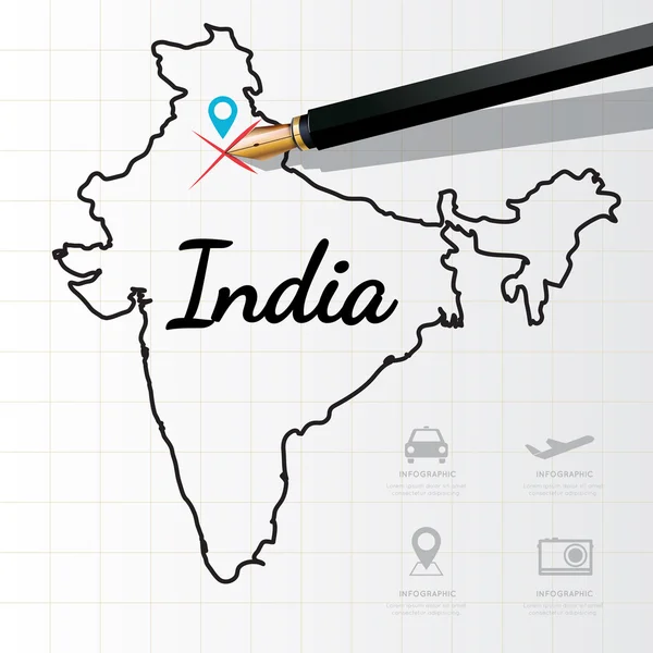 印度地图数据图表 — 图库矢量图片