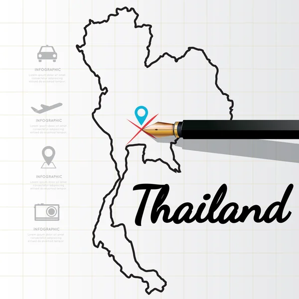 Тайланд карта інфографіки — стоковий вектор