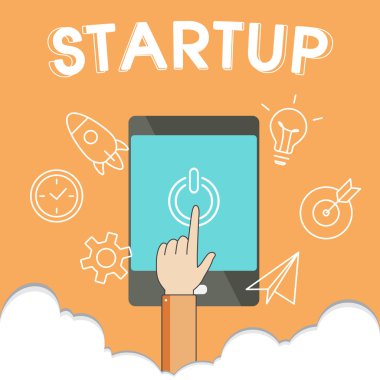 İş başlangıç konsept işaret parmağı.