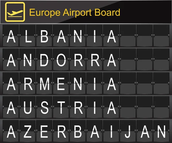 Europa luchthaven digitale instappen — Stockvector