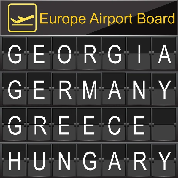 Europäischer flughafen digital boarding — Stockvektor