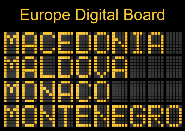 Europe Havaalanı dijital yatılı — Stok Vektör
