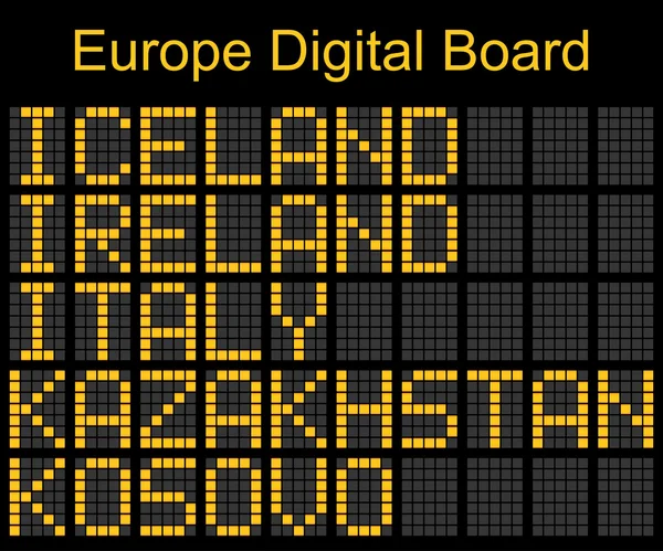 Europe Havaalanı dijital yatılı — Stok Vektör