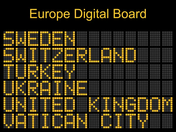 Europa luchthaven digitale instappen — Stockvector
