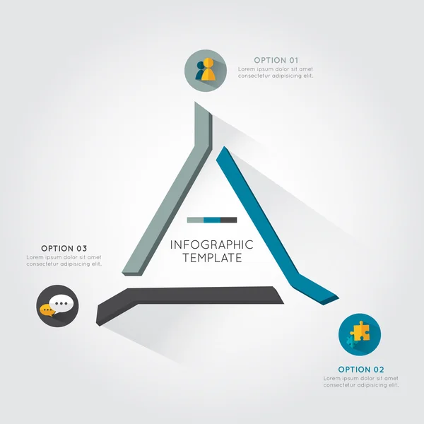 Infografía triangular moderna para proyecto empresarial — Archivo Imágenes Vectoriales