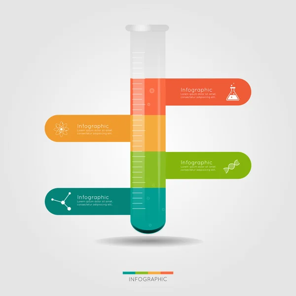 Chemistry Bulb Infographic for Science concep (dalam bahasa Inggris). - Stok Vektor