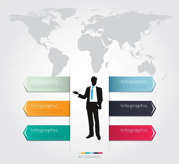 Modern infographic for business project with silhouette people. — Stock Vector