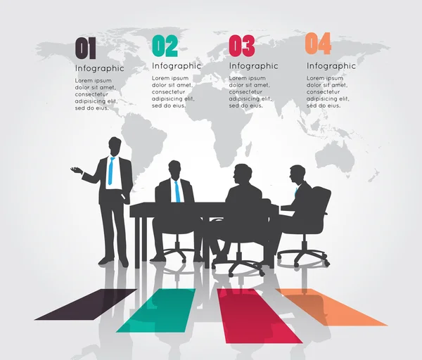 Encontro de negócios com infográfico moderno —  Vetores de Stock