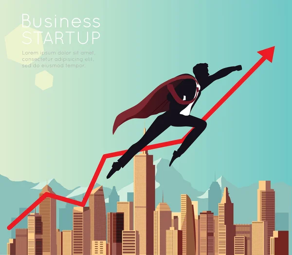 Business-Superheld für Start-up — Stockvektor