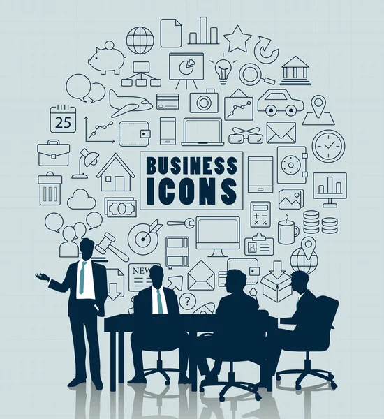 Incontro d'affari con icona per il concetto di Business . — Vettoriale Stock