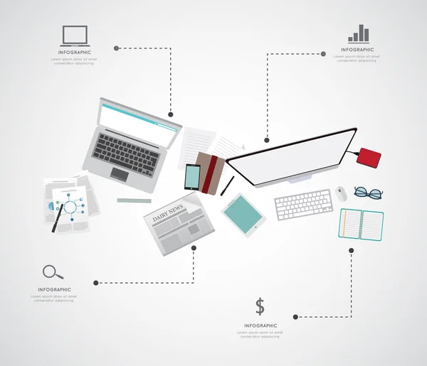 Infografía moderna para el concepto de negocio . — Archivo Imágenes Vectoriales