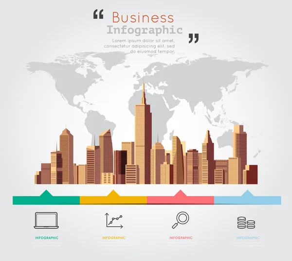 Modernes Gebäude mit Business-Infografik — Stockvektor