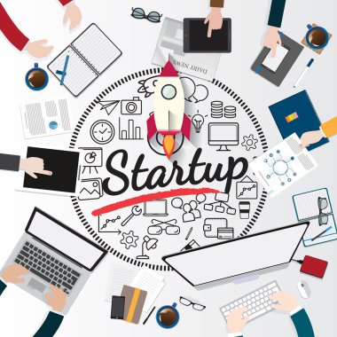 Modern yaratıcı ofis çalışma alanı başlangıç için