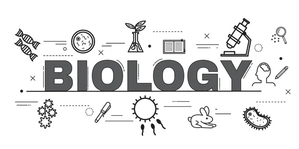 Σχεδιασμός Έννοια Της Λέξης Biology Website Banner — Διανυσματικό Αρχείο