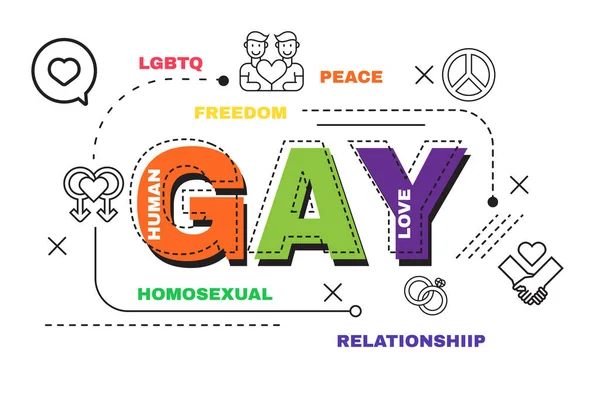Concetto Progettazione Word Gay Banner Del Sito Web — Vettoriale Stock