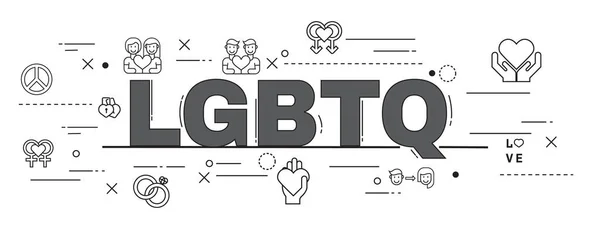 Concepto Diseño Banner Sitio Web Lgbtq Word — Vector de stock