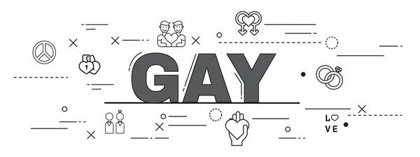 Concepto Diseño Banner Sitio Web Gay Word — Vector de stock