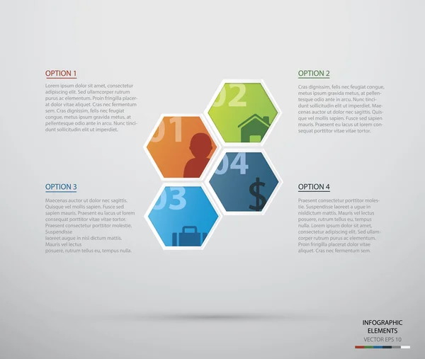 Hexagon- infografik – Stock-vektor