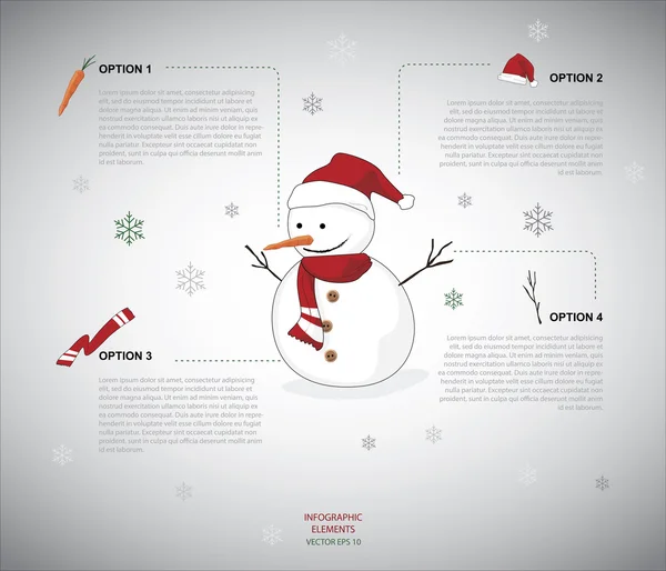 Infografía del muñeco de nieve — Archivo Imágenes Vectoriales