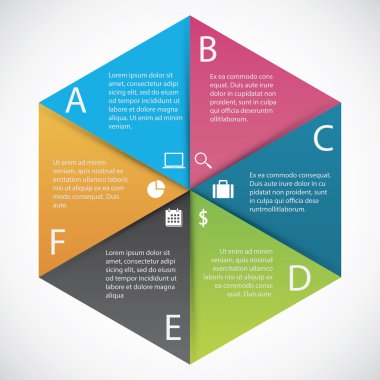 Infographics altıgen kağıt