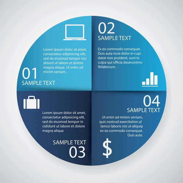 Infográficos círculo papel — Vetor de Stock