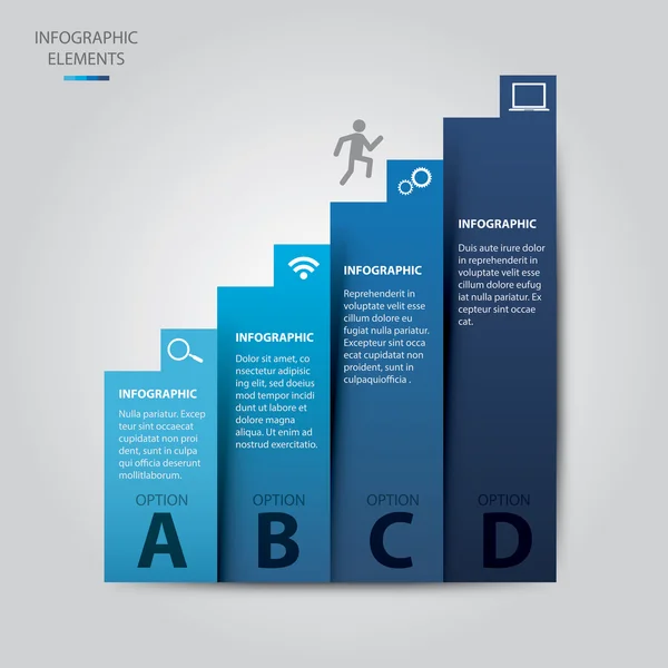 Escalera de éxito Infografía-Vector — Archivo Imágenes Vectoriales