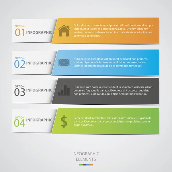 Modern papír Infographic — Stock Vector