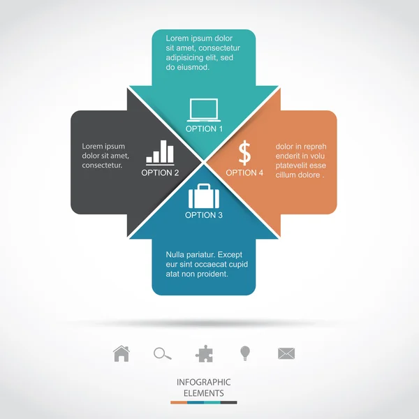 Infografía moderna de papel — Archivo Imágenes Vectoriales