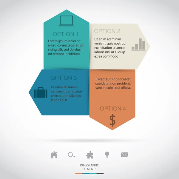 Modern papper Infographic — Stock vektor