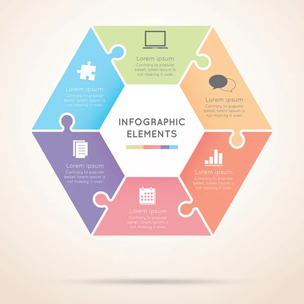 Eléments infographiques hexagone — Image vectorielle