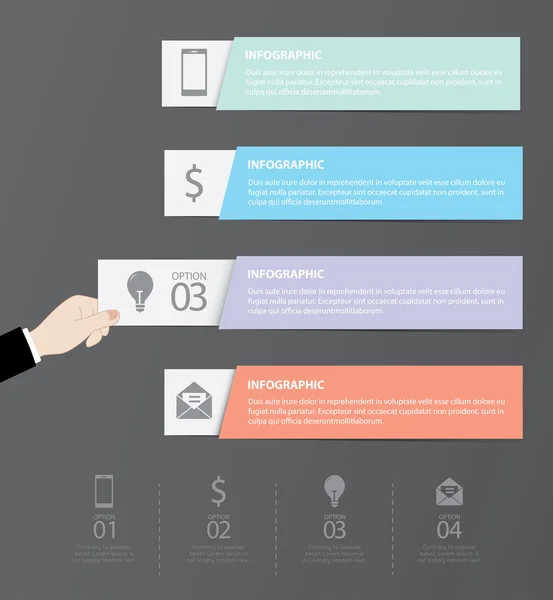 Infographic hand met label — Stockvector