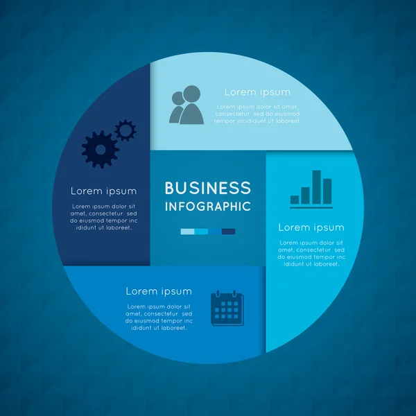 Infografía círculo cuadrado — Vector de stock