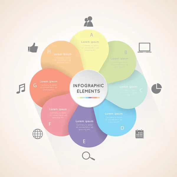 Círculo flor infográfico —  Vetores de Stock