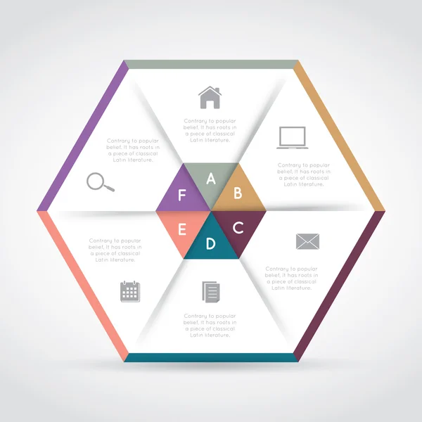 Infographie hexagonale moderne — Image vectorielle