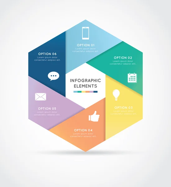 Infographie hexagonale moderne — Image vectorielle