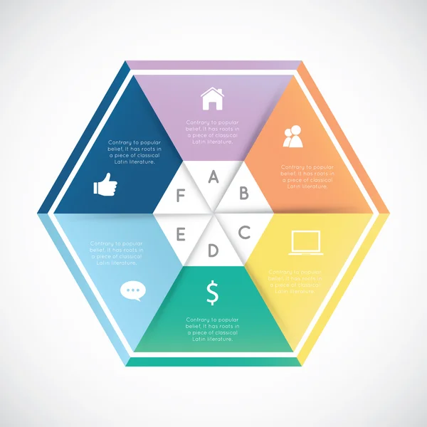 Infographie hexagonale moderne — Image vectorielle