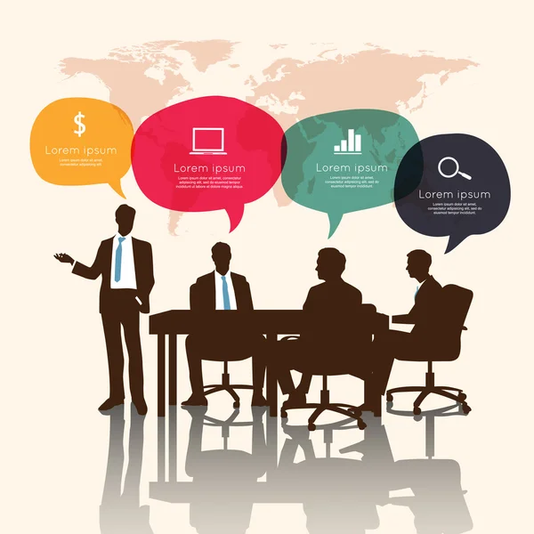 Üzleti találkozót beszéd buborék infographic — Stock Vector