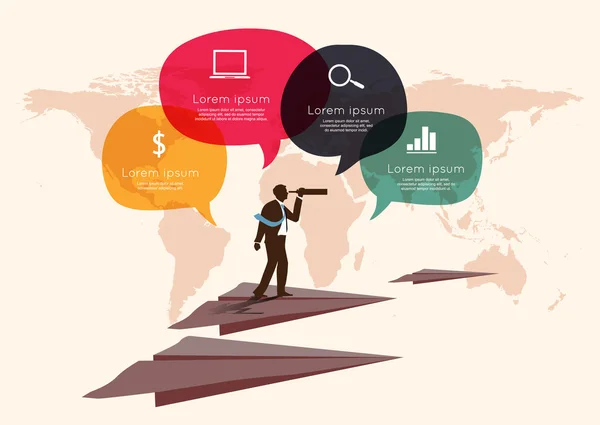 Buscas de Empresarios Infografía — Archivo Imágenes Vectoriales