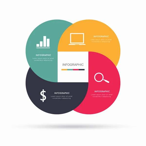 Infografía moderna para proyecto empresarial — Vector de stock