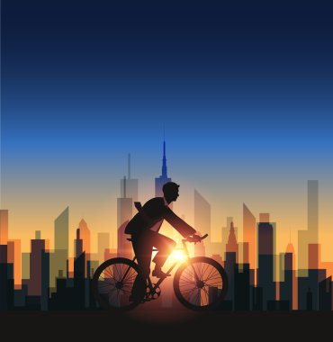 Bisiklet ile işadamı